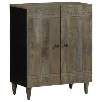 Light Grey Sideboard 60x33.5 cm - Solid Mango Wood