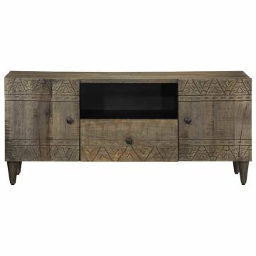 Light Grey TV Cabinet 105x33.5 cm | Solid Wood Mango