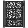 Garden Gate Black 105x130 cm Steel Leaf Design - Durable & Elegant