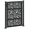 Garden Gate Black 105x130 cm Steel Leaf Design - Durable & Elegant