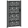 Elegant Black Garden Gate 105x180 cm Steel Leaf Design