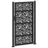 Elegant Black Garden Gate 105x180 cm Steel Leaf Design