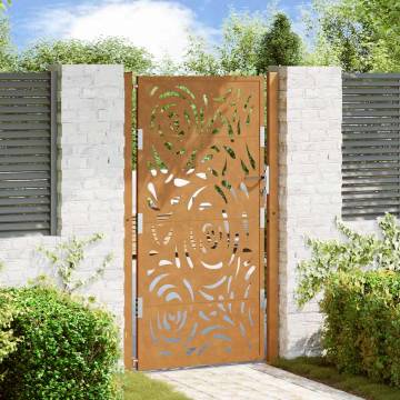 Garden Gate 105x180 cm - Weathering Steel Flame Design