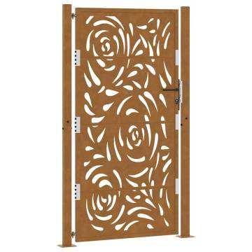 Garden Gate 105x180 cm - Weathering Steel Flame Design