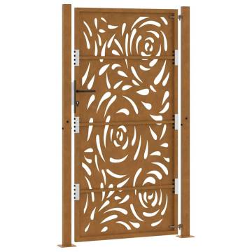 Garden Gate 105x180 cm - Weathering Steel Flame Design