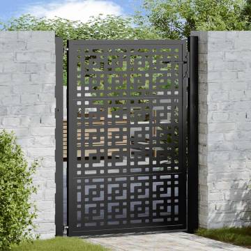 Garden Gate Black 105x130 cm Steel Cross Design | HipoMarket