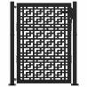 Garden Gate Black 105x130 cm Steel Cross Design | HipoMarket