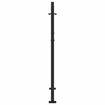 Garden Gate Black 105x130 cm Steel Cross Design | HipoMarket