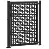 Garden Gate Black 105x130 cm Steel Cross Design | HipoMarket