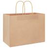 Paper Bags 50 pcs with Handles - Brown 32x17x25 cm