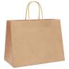 Paper Bags 50 pcs with Handles - Brown 32x17x25 cm