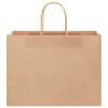 Paper Bags 50 pcs with Handles - Brown 32x17x25 cm