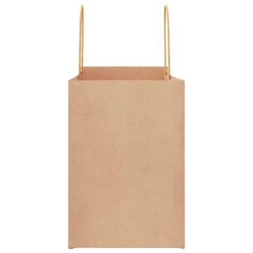 Paper Bags 50 pcs with Handles - Brown 32x17x25 cm