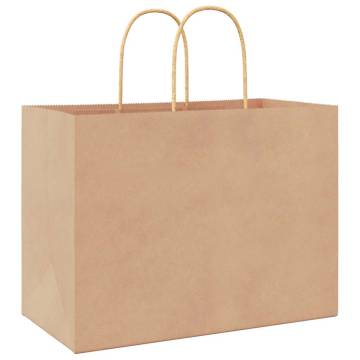 Paper Bags 50 pcs with Handles - Brown 32x17x25 cm