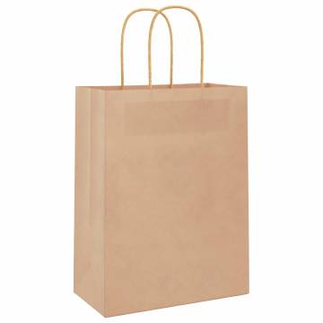 Sustainable Paper Bags with Handles - 250 pcs Brown