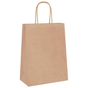 Sustainable Paper Bags with Handles - 250 pcs Brown