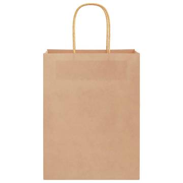 Sustainable Paper Bags with Handles - 250 pcs Brown