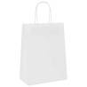 250 Pcs White Paper Bags with Handles - Eco-Friendly & Durable