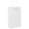 250 White Paper Bags with Handles - Durable & Recyclable