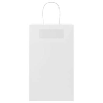 250 White Paper Bags with Handles - Durable & Recyclable