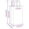 250 White Paper Bags with Handles - Durable & Recyclable