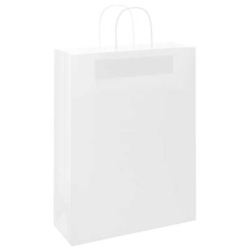 White Paper Bags with Handles - 250 pcs | Sustainable & Durable