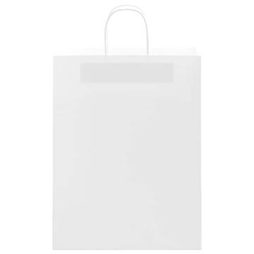 White Paper Bags with Handles - 250 pcs | Sustainable & Durable