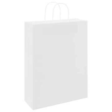 White Paper Bags with Handles - 250 pcs | Sustainable & Durable