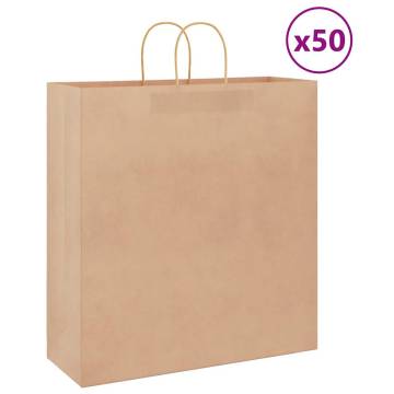 Paper Bags with Handles - 50 pcs Black (32x12x42 cm) | HipoMarket