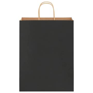 Paper Bags with Handles - 50 pcs Black (32x12x42 cm) | HipoMarket