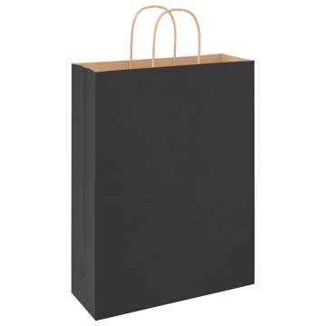 Paper Bags with Handles - 50 pcs Black (32x12x42 cm) | HipoMarket