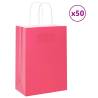  Paper Bags 50 pcs with Handles Pink 15x8x21 cm Colour pink Size 15 x 8 x 21 cm Quantity in Package 50 