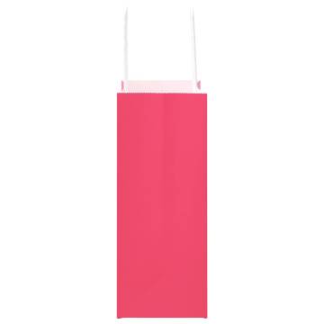 Pink Paper Bags with Handles - 50 pcs | 15x8x21 cm