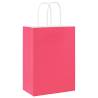 Pink Paper Bags with Handles - 50 pcs | 15x8x21 cm