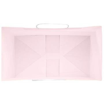 Pink Paper Bags with Handles - 50 pcs | 15x8x21 cm