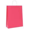 50 Pink Paper Bags with Handles - Sustainable Gift Packaging