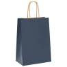 50 Blue Paper Bags with Handles - Eco-friendly & Versatile