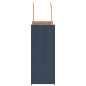 50 Blue Paper Bags with Handles - Eco-friendly & Versatile