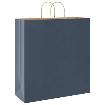 Blue Paper Bags with Handles - 50 pcs | Durable & Eco-Friendly