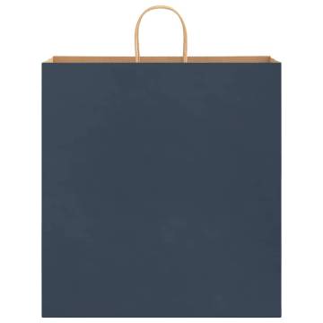 Blue Paper Bags with Handles - 50 pcs | Durable & Eco-Friendly