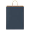 Sustainable Blue Paper Bags with Handles - 250 Pcs