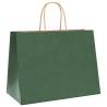 50 Green Paper Bags with Handles - Durable & Eco-Friendly