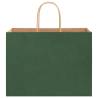 50 Green Paper Bags with Handles - Durable & Eco-Friendly