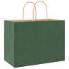 50 Green Paper Bags with Handles - Durable & Eco-Friendly