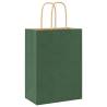 Green Paper Bags with Handles - 250 pcs | Eco-Friendly Packaging