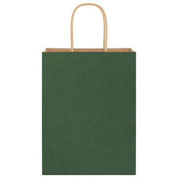 250 pcs Green Paper Bags with Handles - Eco-Friendly [Hipomarket]