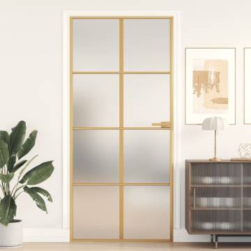 Interior Door Slim Golden 93x201.5 cm - Tempered Glass & Aluminium