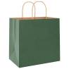 Green Paper Bags with Handles - 250 pcs | Eco-Friendly Packaging