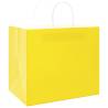 Yellow Paper Bags with Handles - 50 pcs | Durable & Recyclable