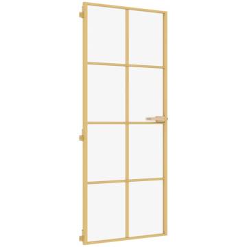 Interior Door Slim Golden 93x201.5 cm - Tempered Glass & Aluminium